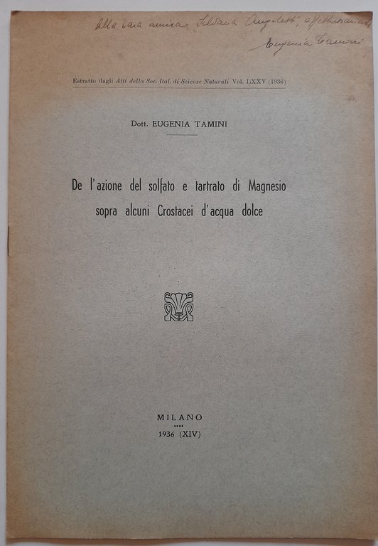 De l'azione di sali di Magnesio e di Calcio sopra …