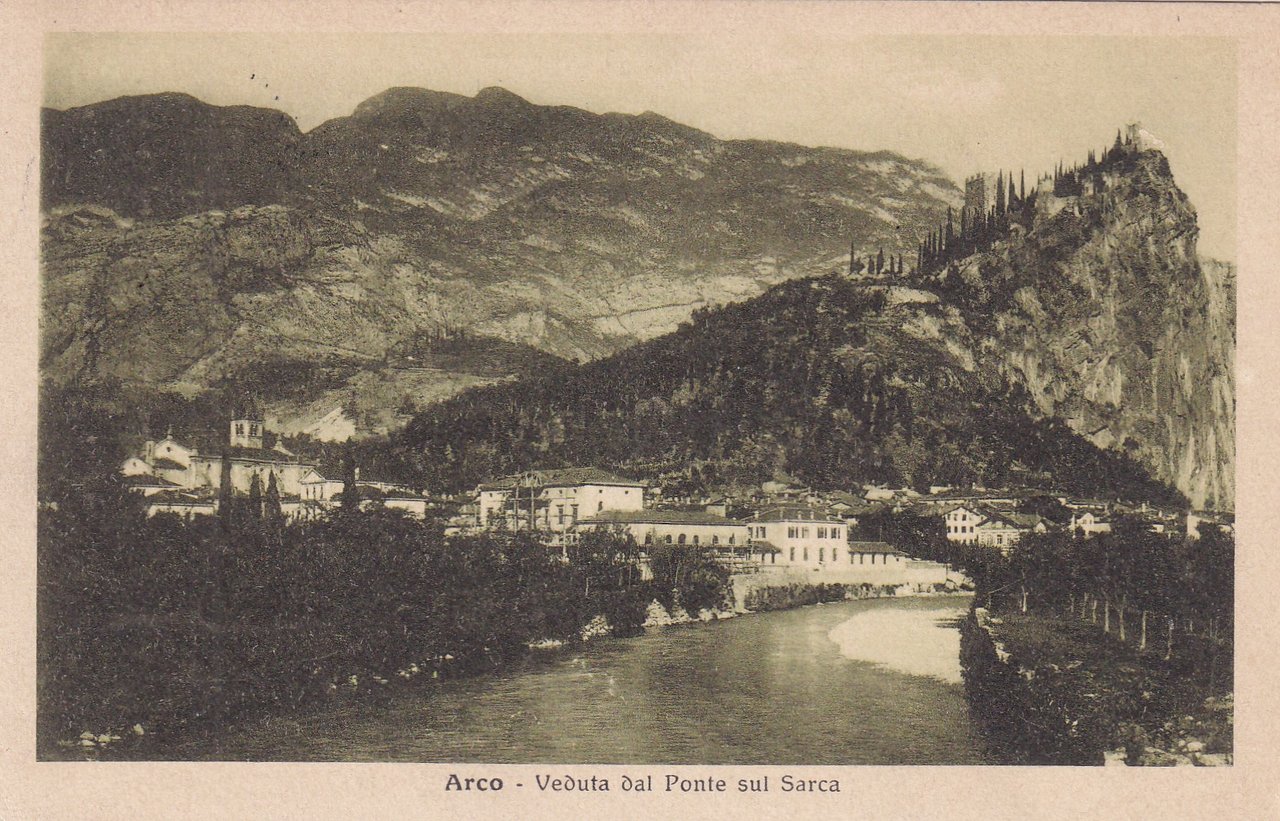 Cartolina ARCO - Veduta dal Ponte sul Sarca. Timbro 1° …