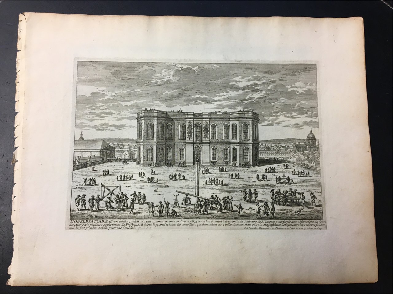 L`Observatoire. faubourg de S. Jacques. Paris. Langlois. (1680). Veduta incisa …