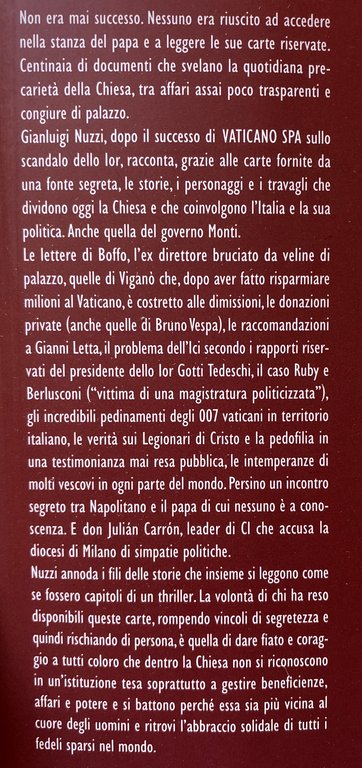 SUA SANTITÀ. LE CARTE SEGRETE DI BENEDETTO XVI