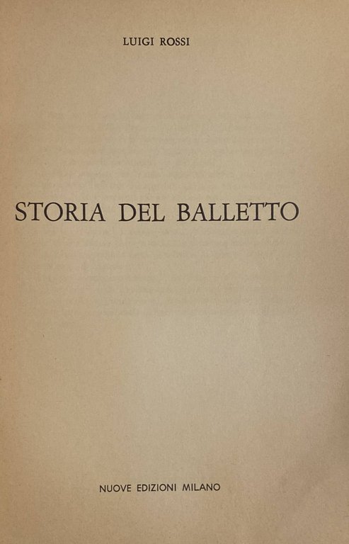 STORIA DEL BALLETTO