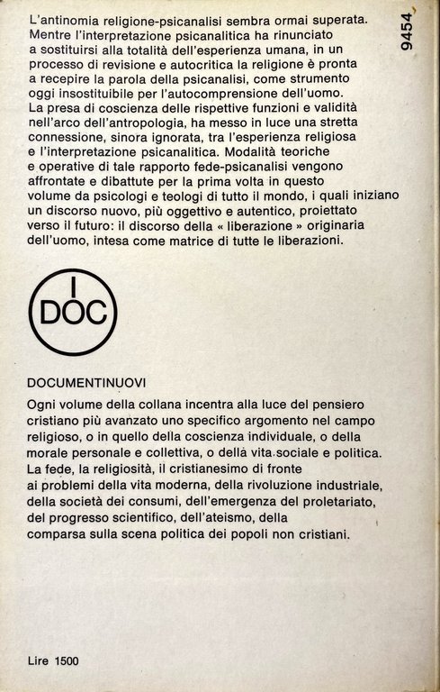 ESPERIENZA RELIGIOSA E INTERPRETAZIONE PSICANALITICA A CONFRONTO NELL'OSSERVAZIONE CLINICA E …