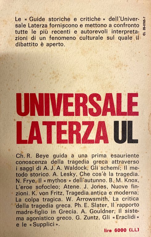 LA TRAGEDIA GRECA GUIDA STORICA E CRITICA