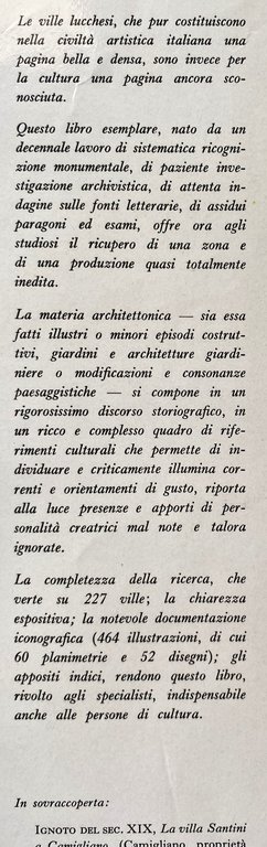 LA VILLA A LUCCA DAL XV AL XIX SECOLO CON …