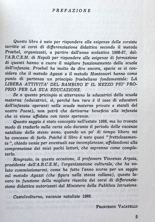 IL METODO FROEBEL PER L'EDUCAZIONE PRESCOLASTICA