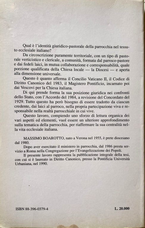 LA PARROCCHIA FRA PASTORALE E DIRITTO IN ITALIA: SUA IDENTITÀ …