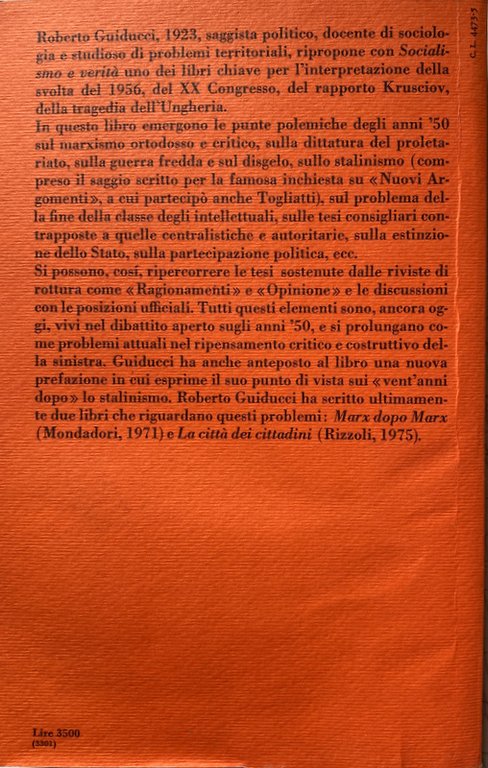 SOCIALISMO E VERITÀ. PAMPLHETS DI POLITICA E CULTURA