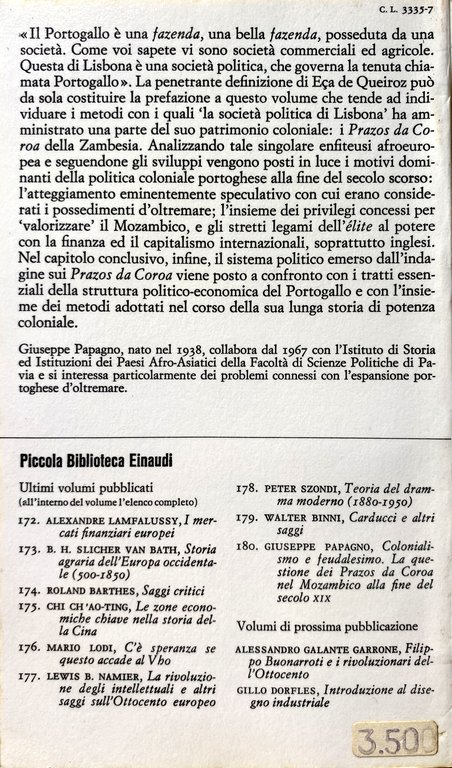 COLONIALISMO E FEUDALESIMO. LA QUESTIONE DEI PRAZOS DA COROA NEL …