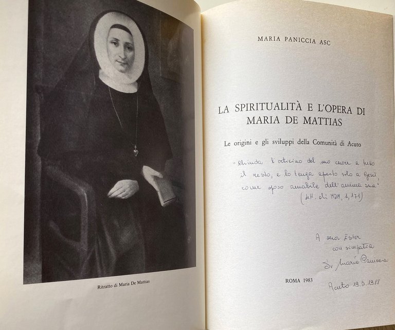 LA SPIRITUALITÀ E L'OPERA DI MARIA DE MATTIAS. LE ORIGINI …