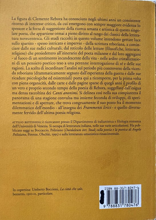 LA COSCIENZA SPIETATA. STUDI SULLA CULTURA E LA POESIA DI …