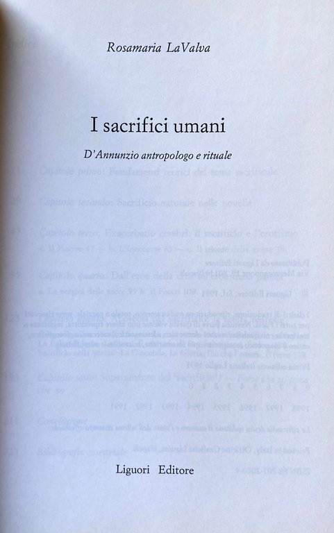 I SACRIFICI UMANI. D'ANNUNZIO ANTROPOLOGO E RITUALE