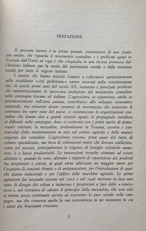 LA TOSCANA NELL'ETÀ GIOLITTIANA: AGRICOLTURA E AGITAZIONI CONTADINE
