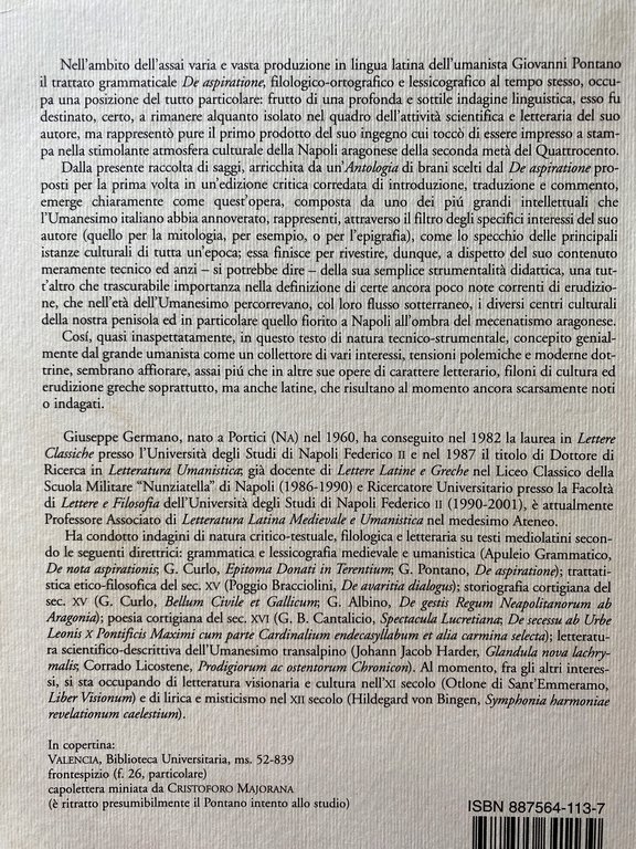 IL DE ASPIRATIONE DI GIOVANNI PONTANO E LA CULTURA DEL …