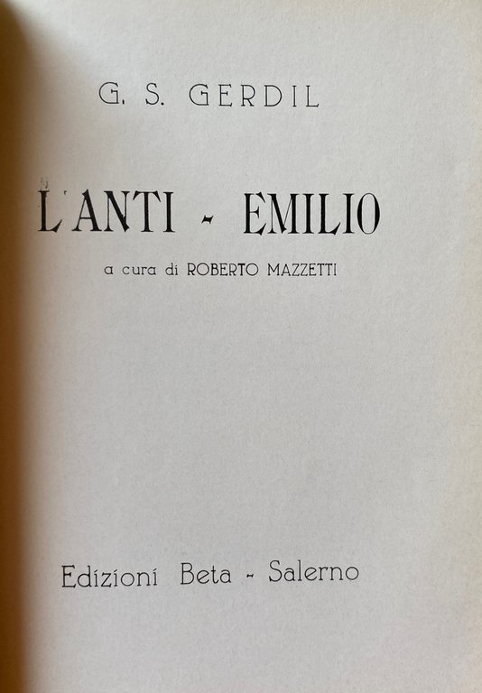 L'ANTI-EMILIO, OVVERO RIFLESSIONI SU/SOPRA LA TEORIA E LA PRATICA DELL'EDUCAZIONE …