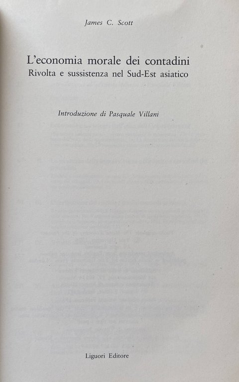 L'ECONOMIA MORALE DEI CONTADINI: I CONTADINI TRA SOPRAVVIVENZA E RIVOLTA