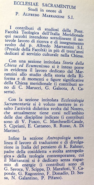 ECCLESIAE SACRAMENTUM. STUDI IN ONORE DI P. ALFREDO MARRANZINI S. …