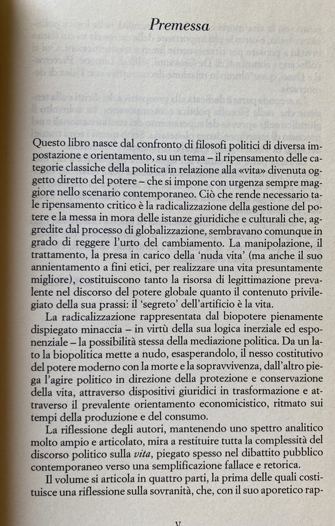 POLITICA DELLA VITA SOVRANITÀ, BIOPOTERE, DIRITTI