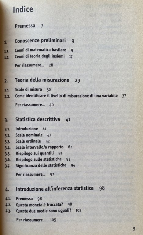 STATISTICA DESCRITTIVA PER PSICOLOGI