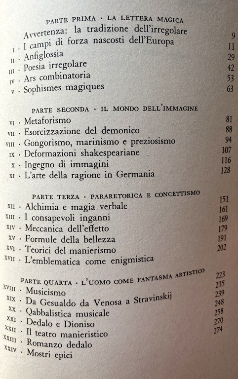 IL MANIERISMO NELLA LETTERATURA: ALCHIMIA VERBALE E ARTE COMBINATORIA ESOTERICA; …