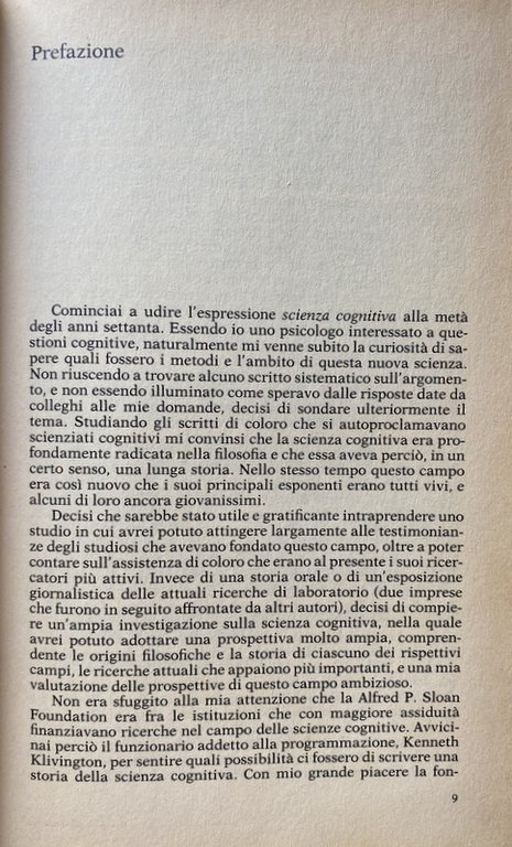 LA NUOVA SCIENZA DELLA MENTE. STORIA DELLA RIVOLUZIONE COGNITIVA