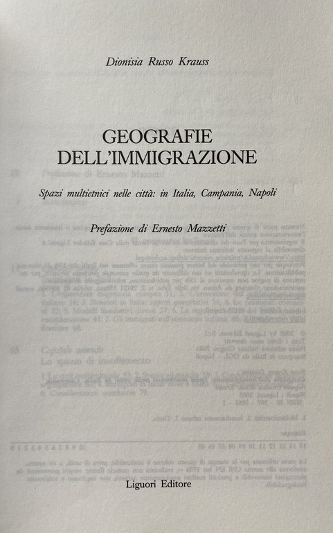 GEOGRAFIE DELL'IMMIGRAZIONE. SPAZI MULTIETNICI NELLE CITTÀ: IN ITALIA, CAMPANIA, NAPOLI