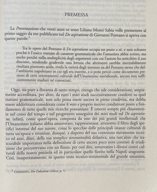 IL DE ASPIRATIONE DI GIOVANNI PONTANO E LA CULTURA DEL …