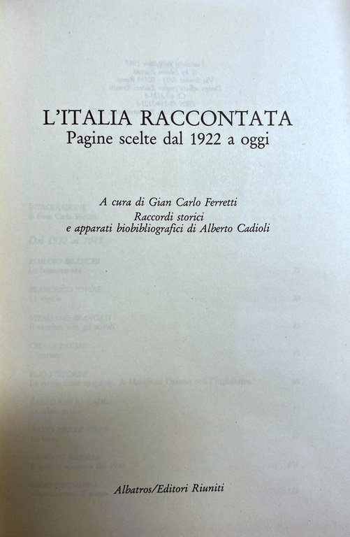 L'ITALIA RACCONTATA: PAGINE SCELTE DAL 1860 AL 1922; PAGINE SCELTE …