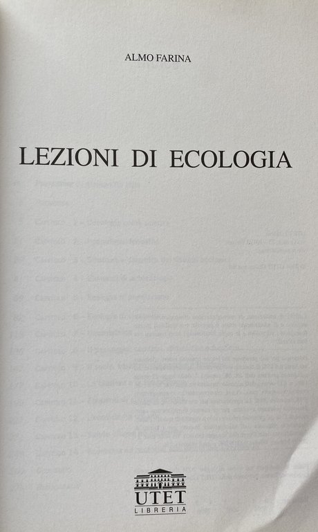 LEZIONI DI ECOLOGIA