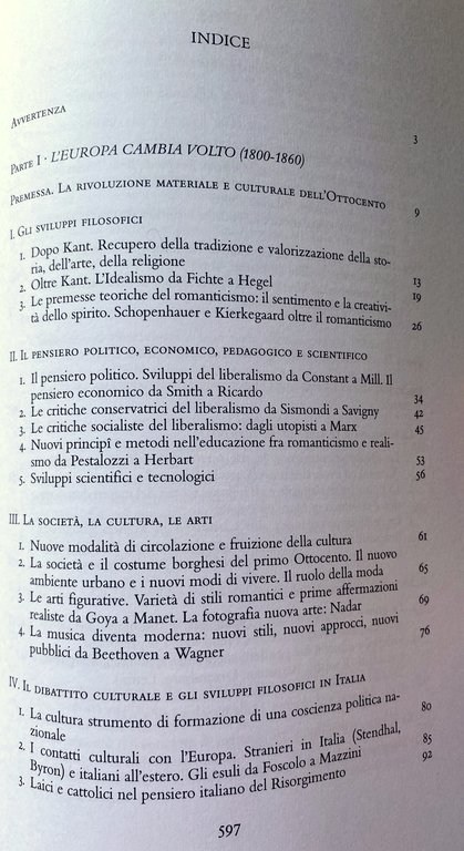 LA RIVOLUZIONE MODERNA. VICENDE DELLA CULTURA TRA OTTO E NOVECENTO