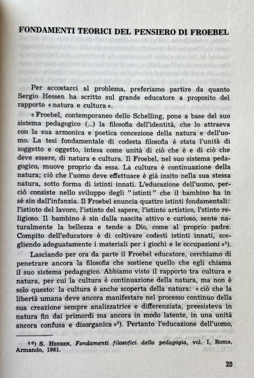 IL METODO FROEBEL PER L'EDUCAZIONE PRESCOLASTICA