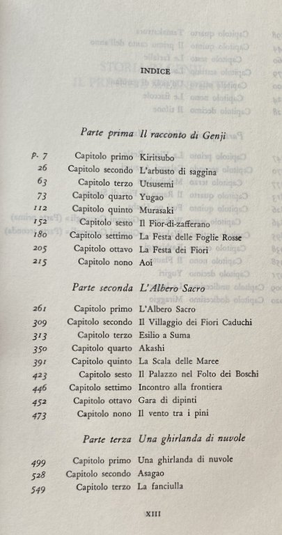 STORIA DI GENJI IL PRINCIPE SPLENDENTE. ROMANZO GIAPPONESE DELL'XI SECOLO. …