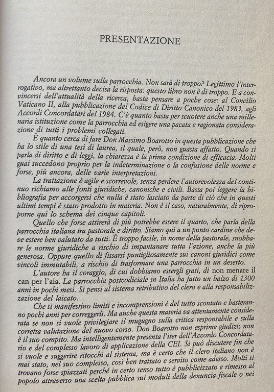 LA PARROCCHIA FRA PASTORALE E DIRITTO IN ITALIA: SUA IDENTITÀ …