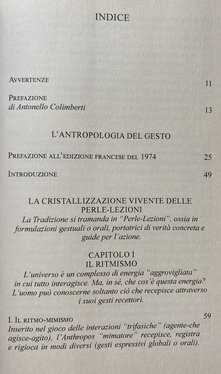 L'ANTROPOLOGIA DEL GESTO