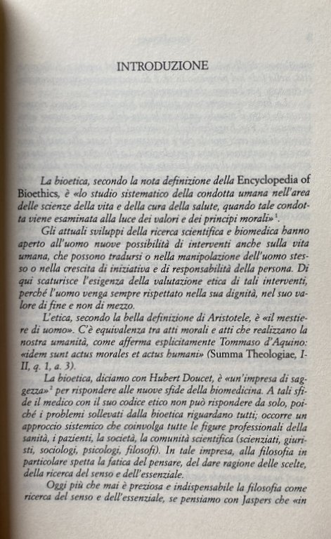 I FONDAMENTI DELLA BIOETICA. ASPETTI ANTROPOLOGICI ONTOLOGICI E MORALI