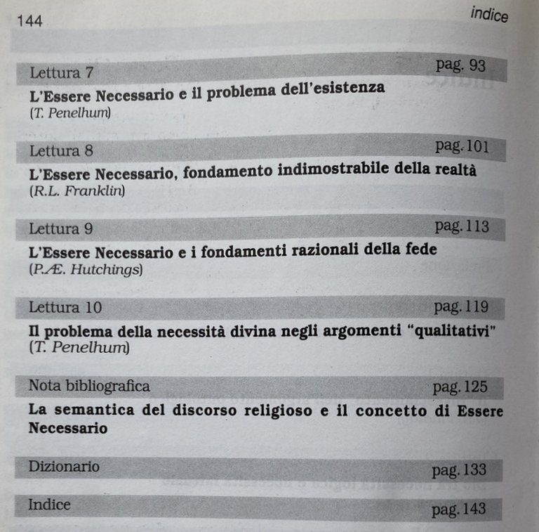 ESSERE NECESSARIO E FILOSOFIA ANALITICA