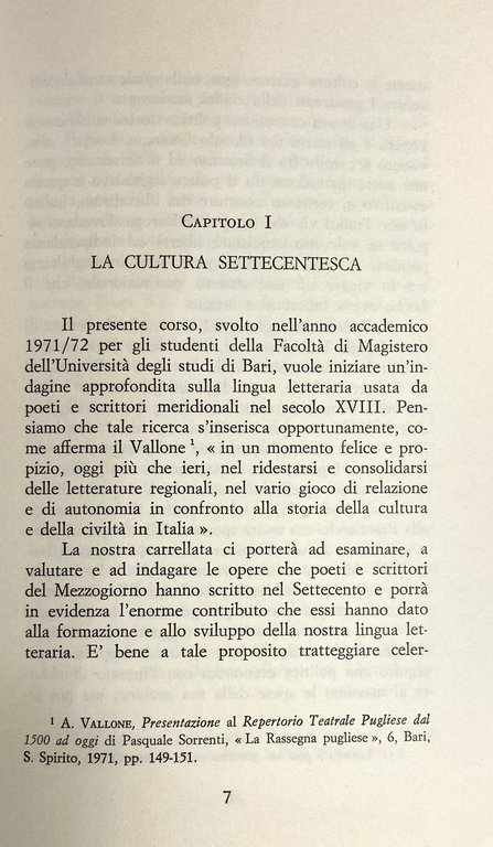 LA LINGUA LETTERARIA DEL MEZZOGIORNO D'ITALIA NEL SETTECENTO