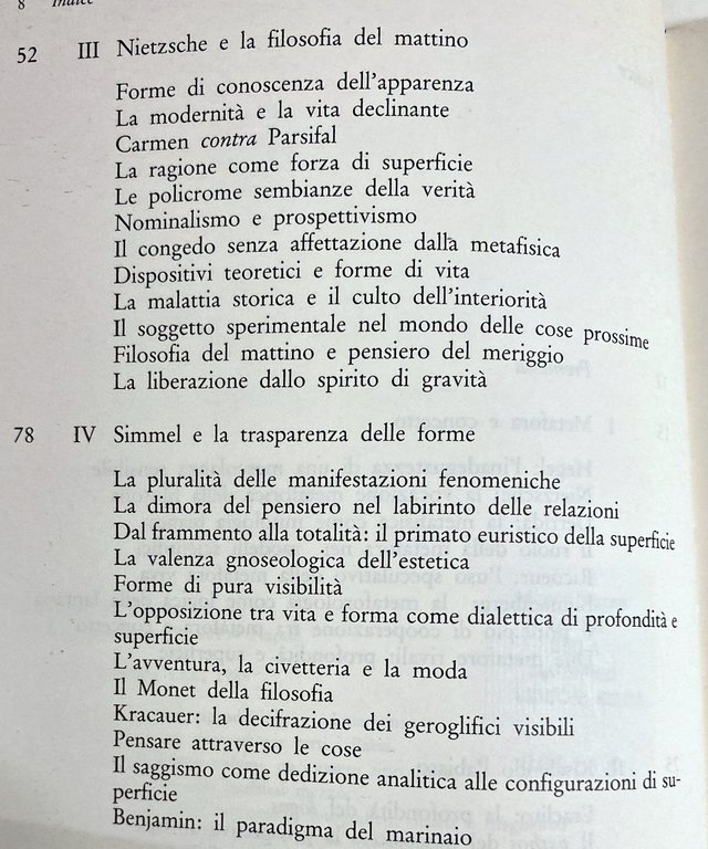 IL SAPERE DELLA SUPERFICIE DA NIETZSCHE A SIMMEL