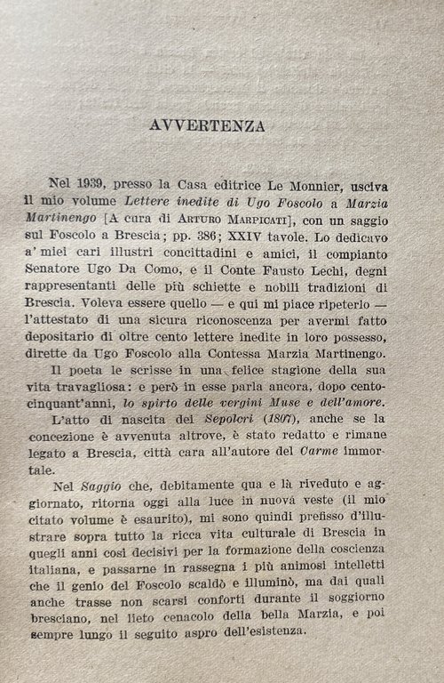 UGO FOSCOLO A BRESCIA. L'AMORE PER MARZIA MARTINENGO, LA STAMPA …