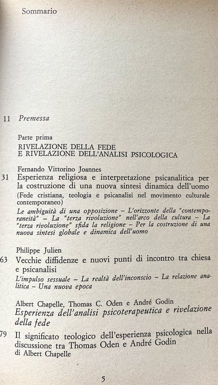 ESPERIENZA RELIGIOSA E INTERPRETAZIONE PSICANALITICA A CONFRONTO NELL'OSSERVAZIONE CLINICA E …