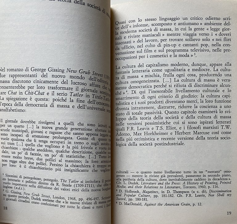 IL MITO DELLA CULTURA DI MASSA. DALLA SCUOLA DI FRANCOFORTE …