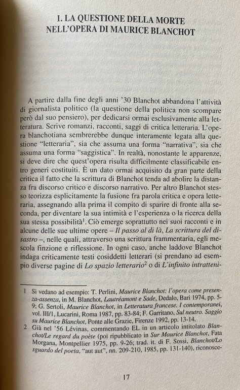 LE SCRITTURE DEL FUORI. TRACCIATI SUL PENSIERO FRANCESE CONTEMPORANEO