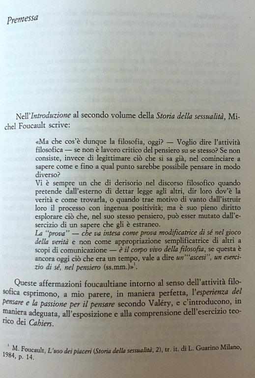 L'INQUIETO SENSO DEL POSSIBILE. SAGGIO SUI CAHIERS DI PAUL VALÉRY