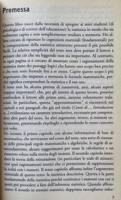 STATISTICA DESCRITTIVA PER PSICOLOGI