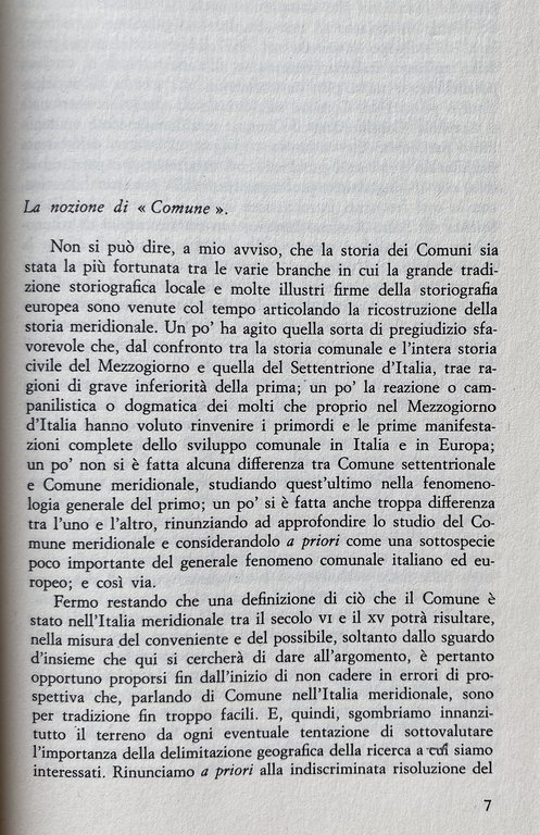 DAL COMUNE MEDIEVALE ALL'UNITÀ. LINEE DI STORIA MERIDIONALE