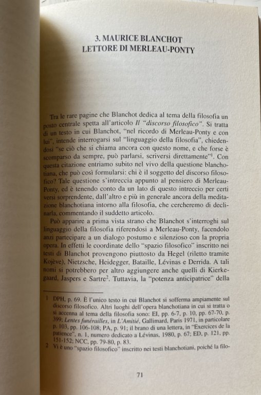 LE SCRITTURE DEL FUORI. TRACCIATI SUL PENSIERO FRANCESE CONTEMPORANEO