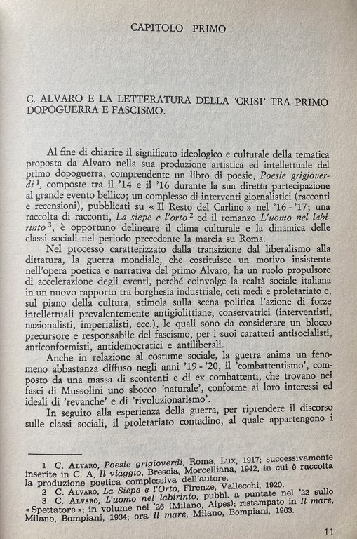 ALVARO E IL MINOTAURO (GLI SCRITTI DAL 1917 AL 1938)