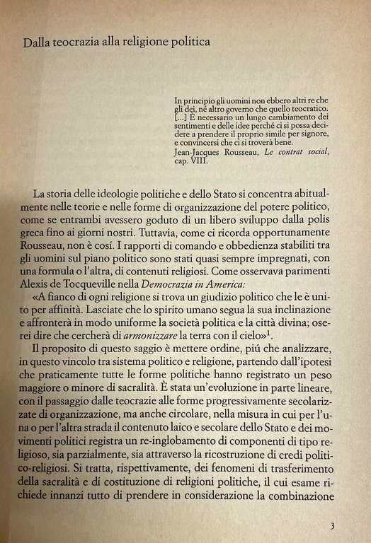 LA RELIGIONE POLITICA. I FONDAMENTALISMI