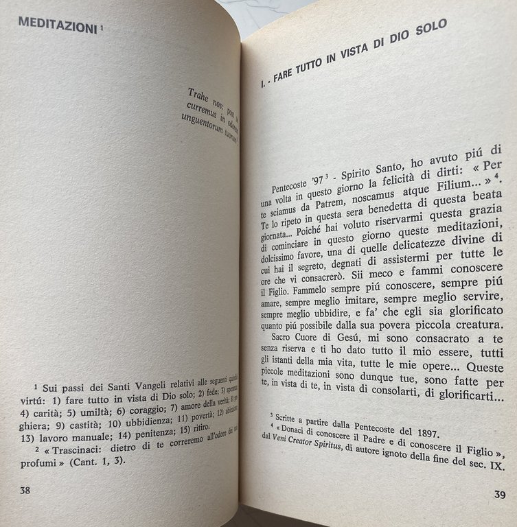 SCRITTI SPIRITUALI. MEDITAZIONI SUI PASSI DEI VANGELI RELATIVI A DIO …