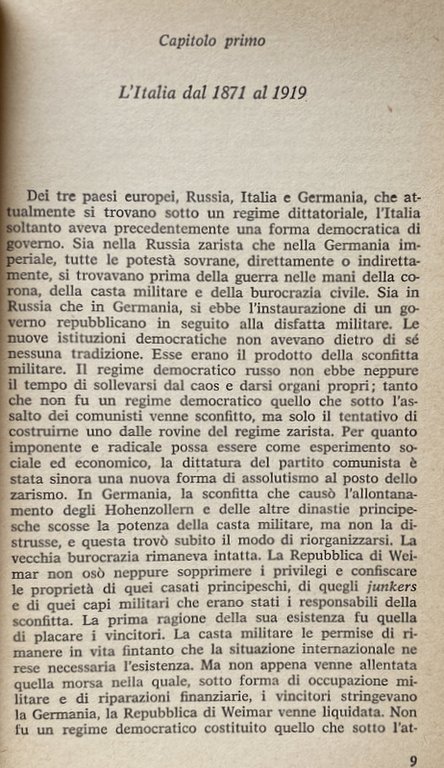 LE ORIGINI DEL FASCISMO IN ITALIA. LEZIONI DI HARVARD.