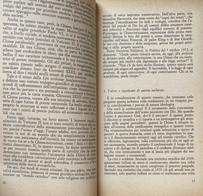 LA POLITICA IN CONFESSIONALE. I COMPORTAMENTI POLITICI, LA LIBERTÀ IDEOLOGICA, …